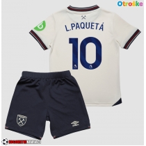 Otroške Nogometnih dresov West Ham United Lucas Paqueta #10 Gostujoči 2025-26 Kratki rokavi (+ hlače)